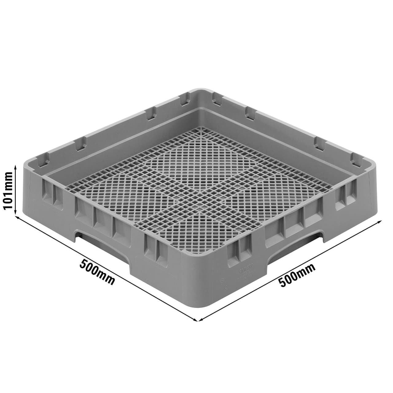 CAMBRO | Koš na příbory CAMRACK® - 8 přihrádek - 500x500mm - jemně šedý