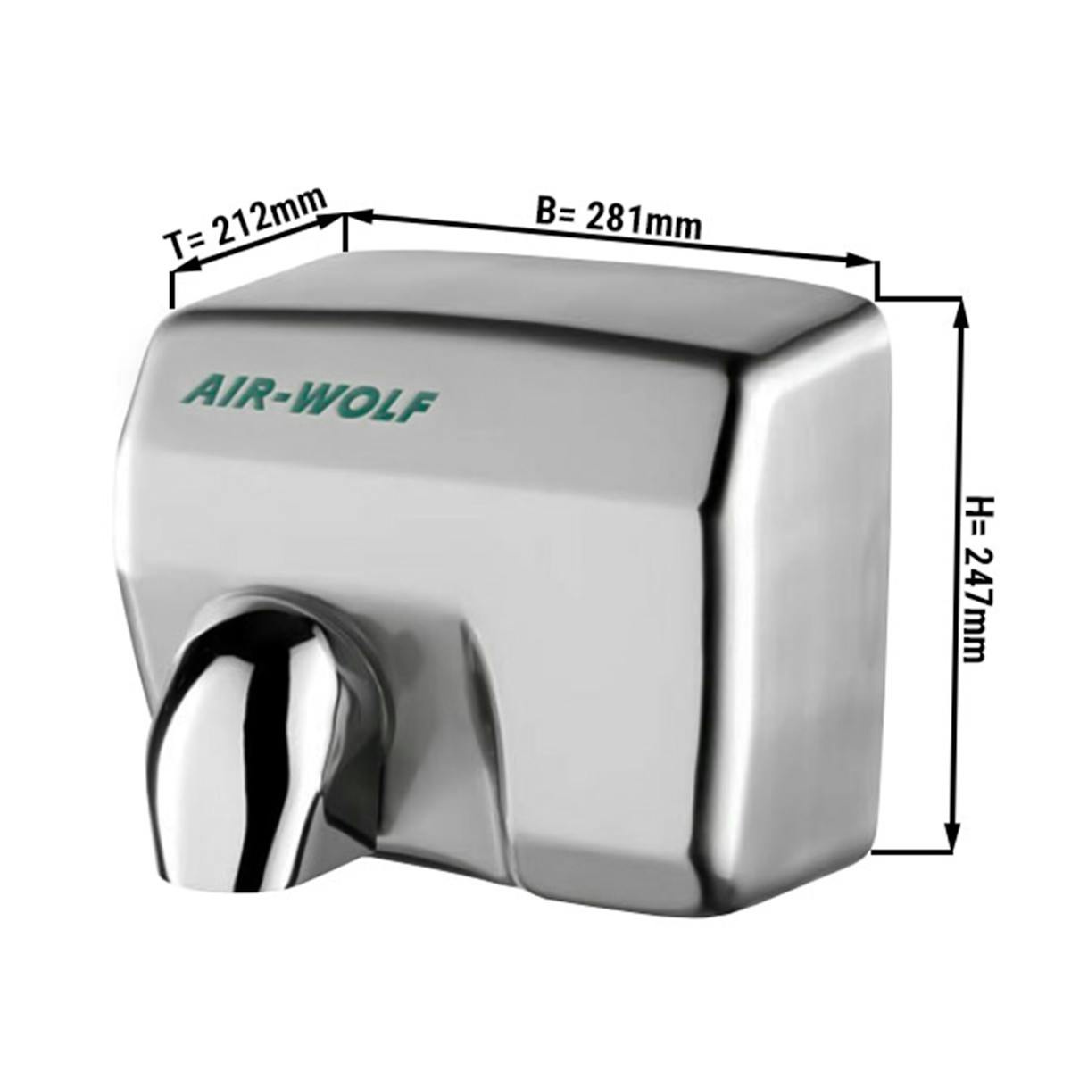 (2 pieces) AIR-WOLF | Hand dryer with infrared sensor - stainless steel