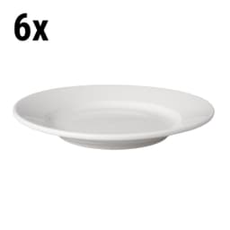 (6 pieces) BUDGETLINE  Plate flat Mammoet - Ø 18 cm - White	