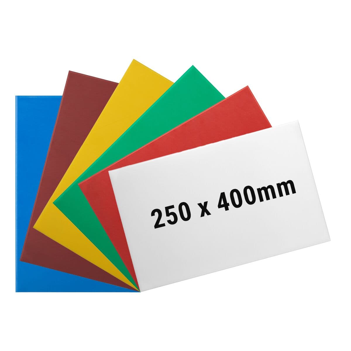 (6 pieces) Cutting board set - 250x400mm - Thickness 10mm - Multi-colored