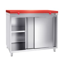 Stainless steel work cabinet PREMIUM - 1000x800mm - with sliding door without backsplash incl. cutting plate