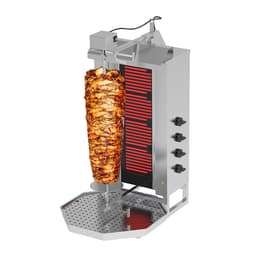 Gril na gyros/kebab - 4 hořáky - max. 60 kg - vč. křídlových dvířek