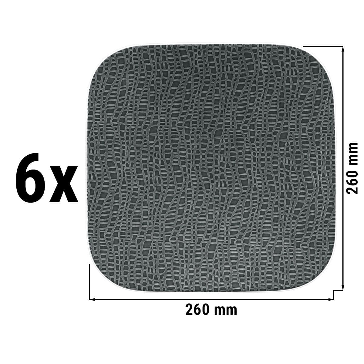 (6 pieces) Seltmann Weiden - Coup plate flat angular - 260x260mm