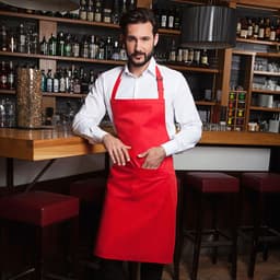 Karlowsky - Bib Apron with Pocket Basic - Red