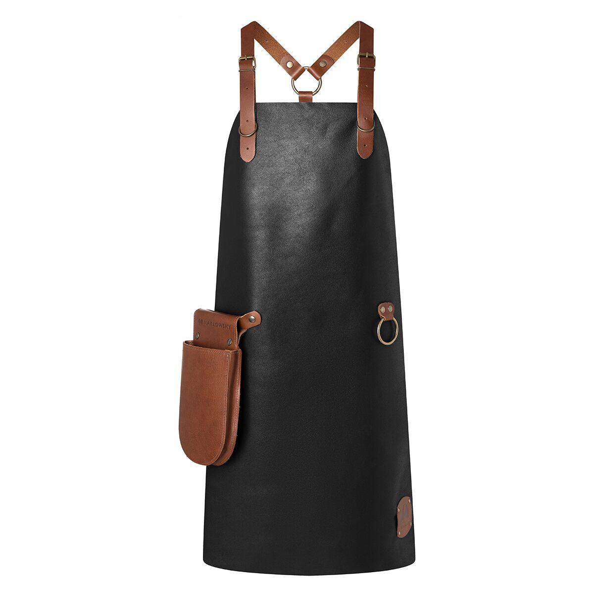 Karlowsky - Leather Bib Apron X-Style - Black