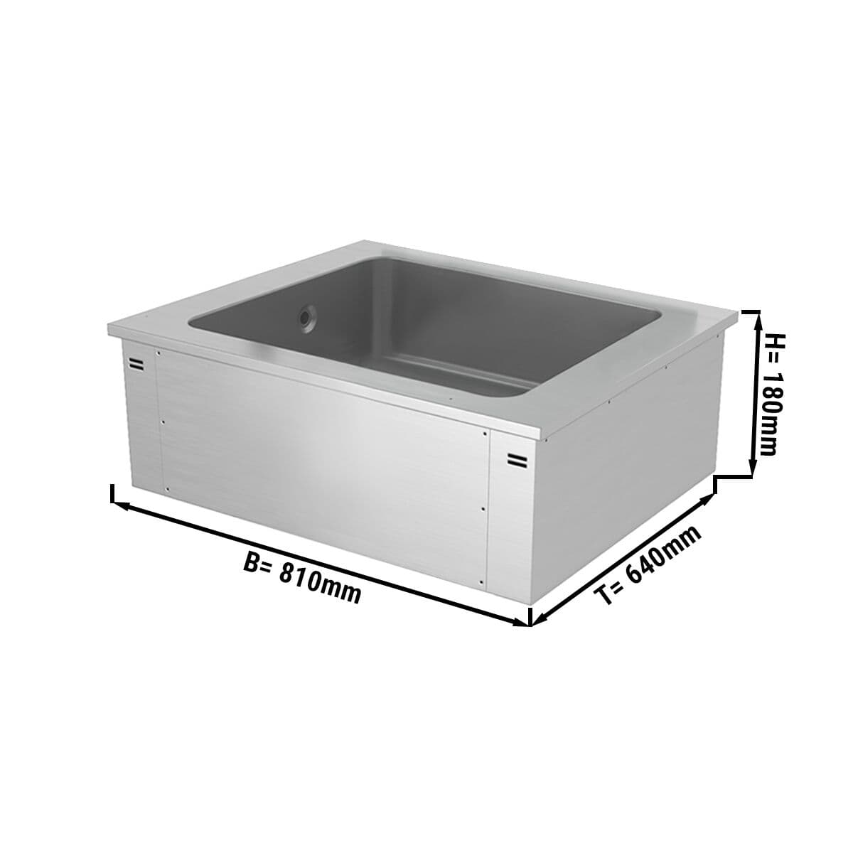 Einbau Eiswanne - 0,8m - 2x GN 1/1