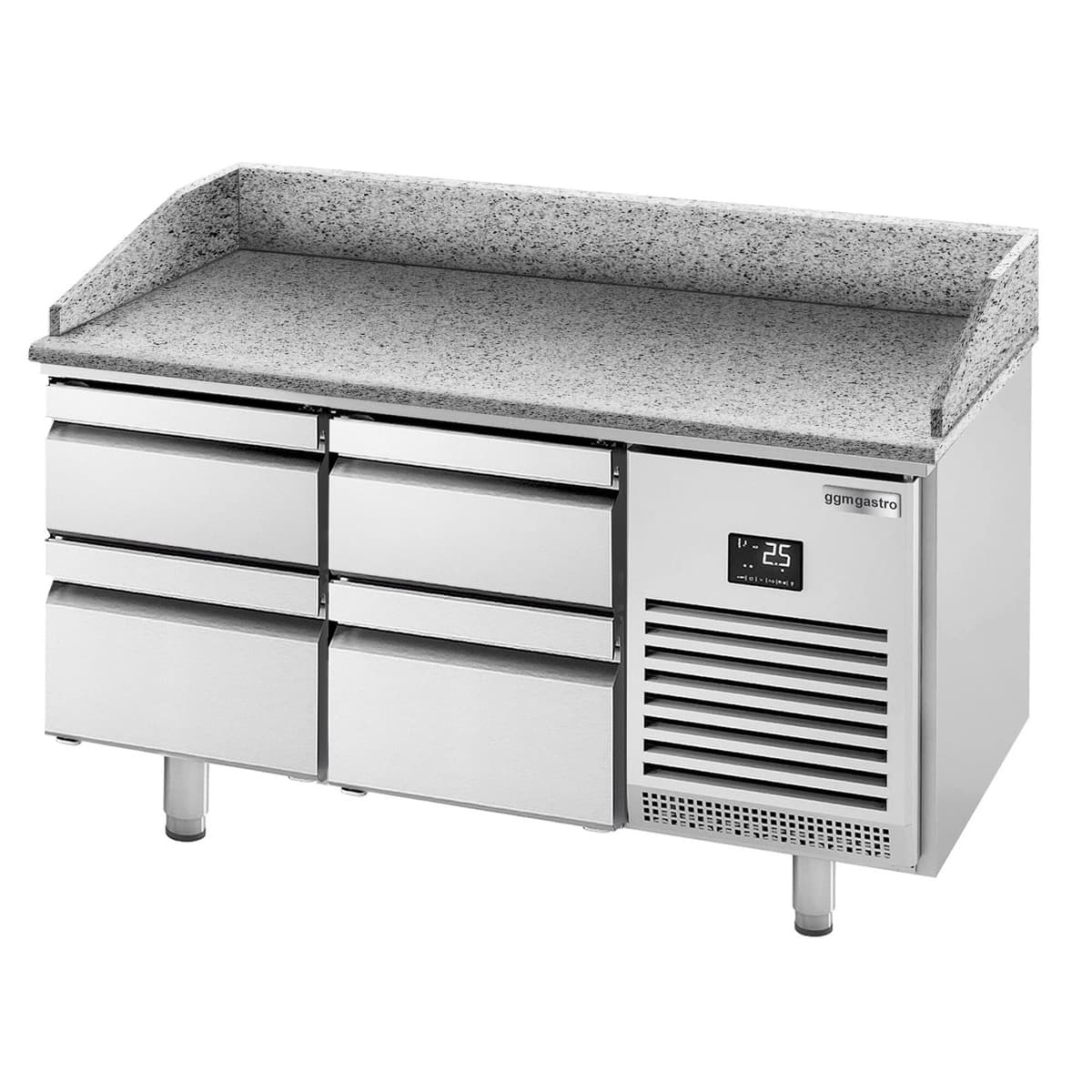 Pizza preparation table Premium PLUS- 1490x700mm- with 4 drawers 