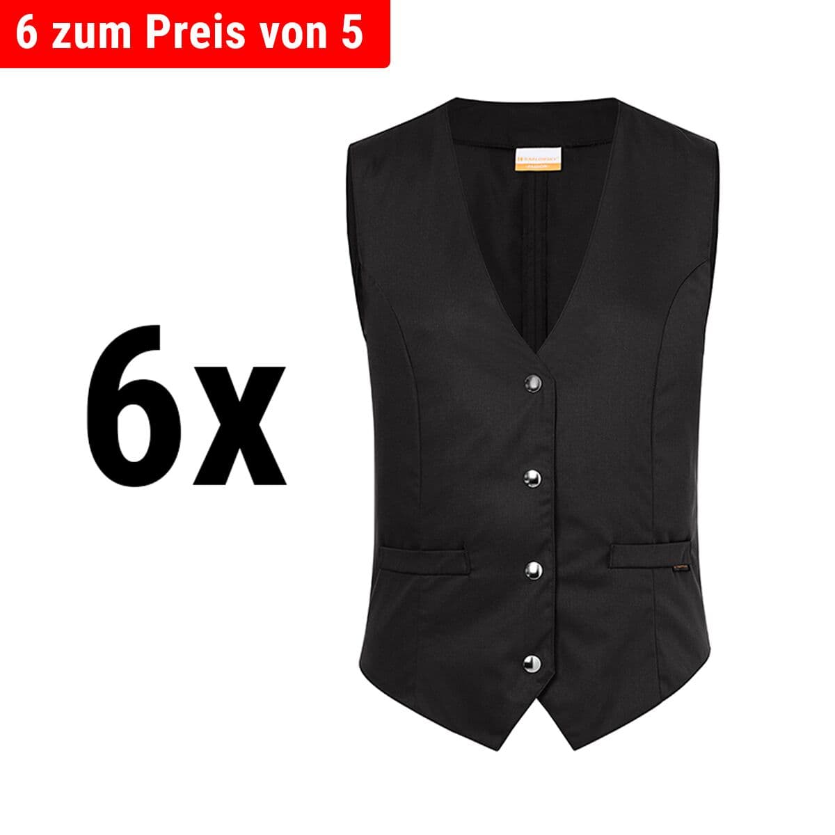 (6 pieces) Karlowsky - Ladies vest Lena - Black - Size: 52