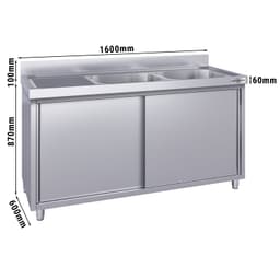 Spülschrank ECO - 1600x600mm - mit 2 Becken rechts