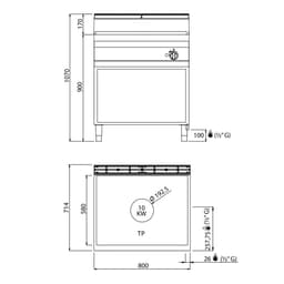 Sporák s varnou deskou (10 kW)