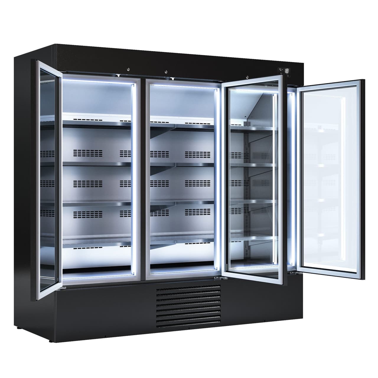 Freezer -2081mm - 2030 liters - with LED lighting, insulated glass doors & 4 shelves