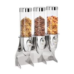 Muesli & cornflakes dispenser - triple -Ø 115mm - chrome - revolving dispenser