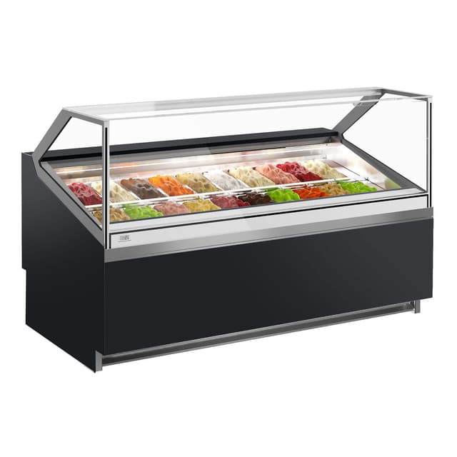 Ice cream counter IVY- 1910mm - air circulation - for 20x 5 Liter containters - Black