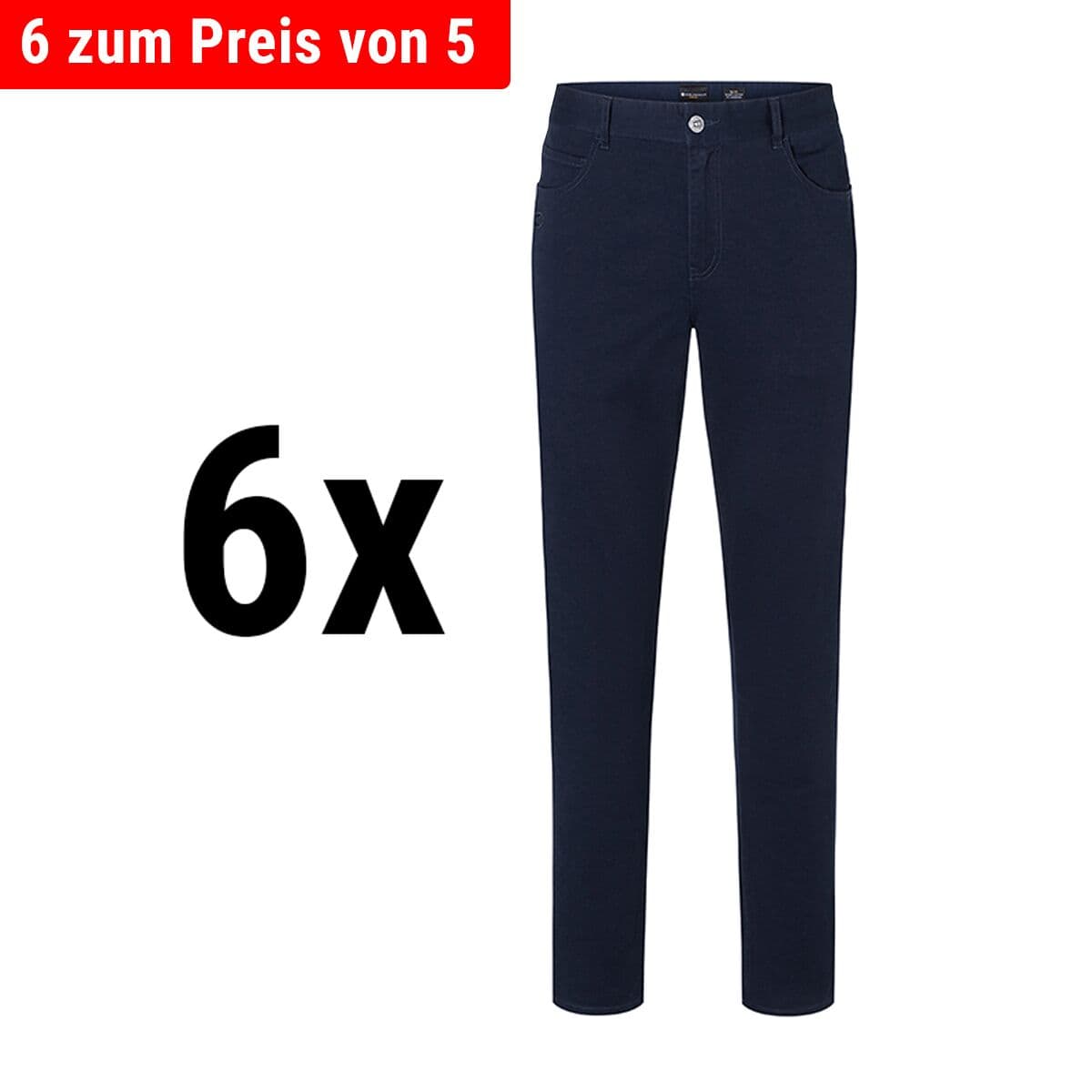 (6 pieces) Karlowsky - Men's 5-pocket trousers - Night blue - Size: 54