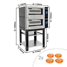 Plynová pec na pizzu - 4x 30 cm - vč. podstavce