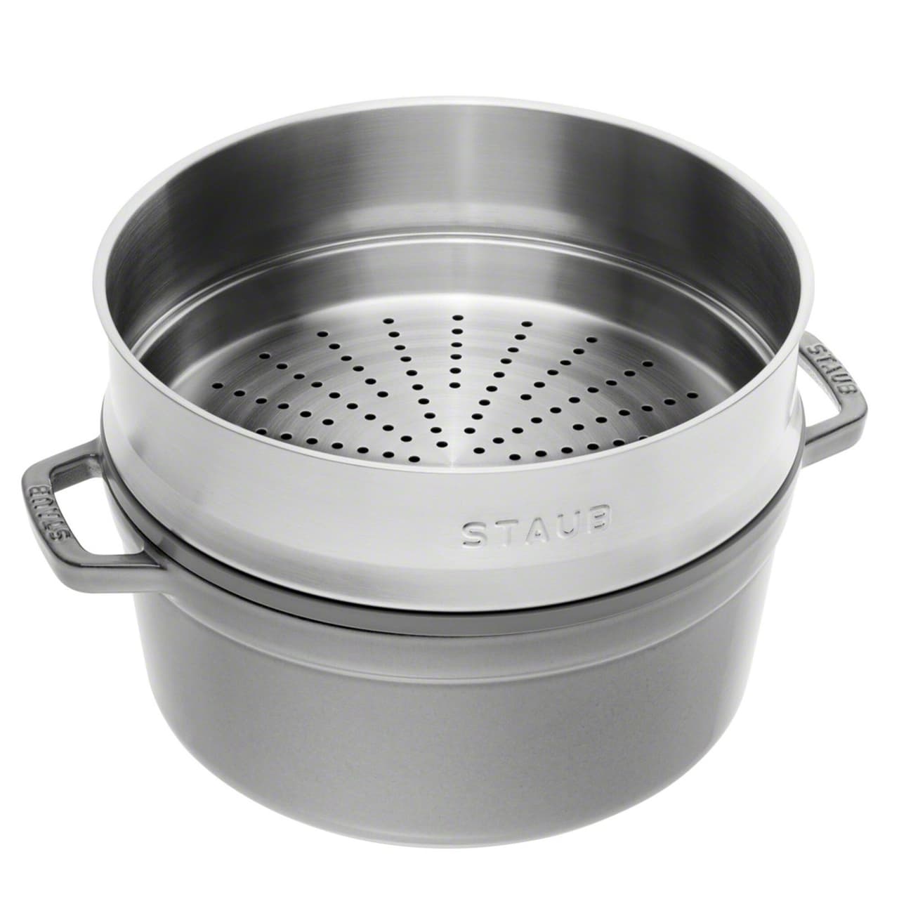 STAUB | LA COCOTTE - Kokotka s napařovací vložkou - Ø 260 mm - litina - grafitově šedá