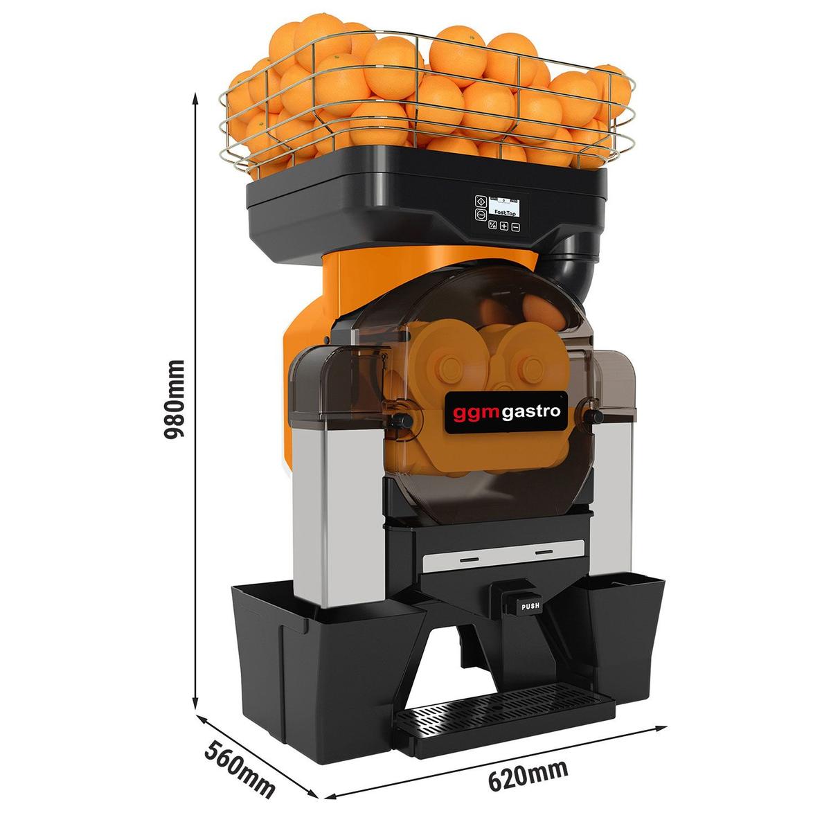 Elektrický odšťavňovač na pomeranče - oranžový - automatické podávání