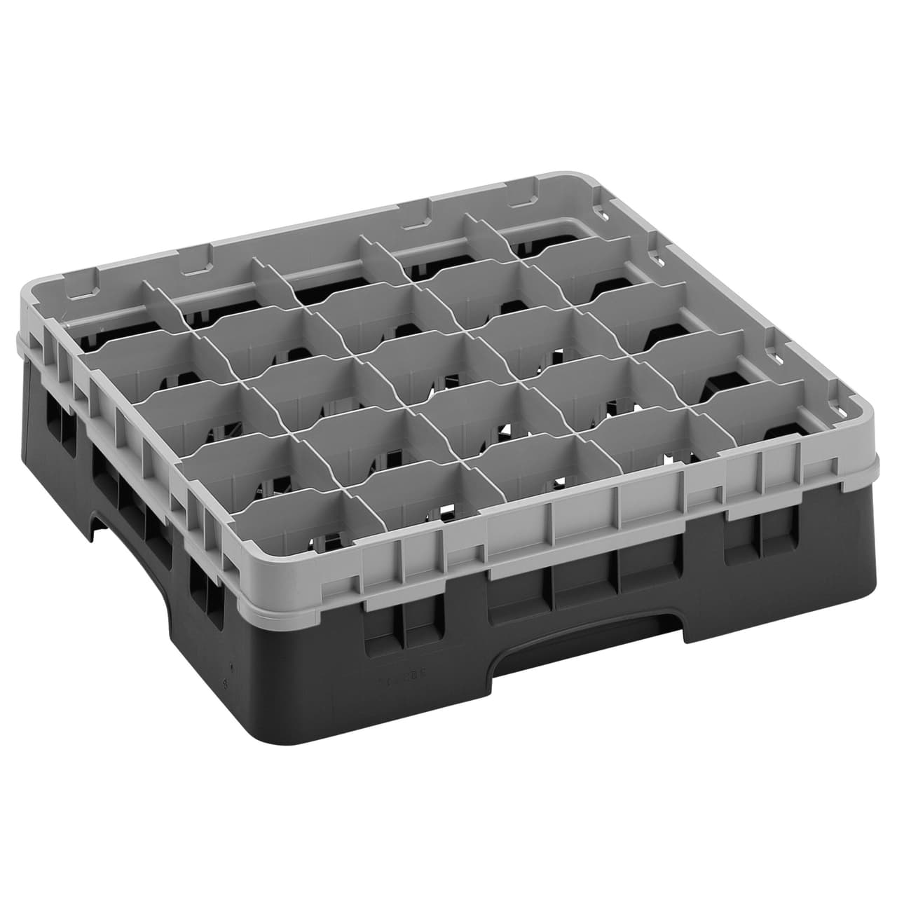 CAMBRO | CAMRACK® - Koš na sklo 1/1 s 1 nástavcem - 500x500mm - 25 přihrádek - černý