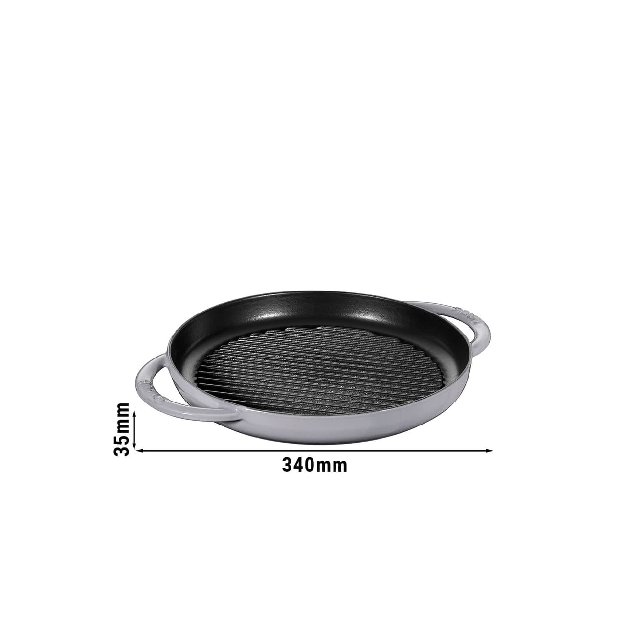 STAUB | GRILL PANS - Grilovací pánev s výlevkou - Ø 260 mm - litina - grafitově šedá