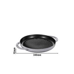 STAUB | GRILL PANS - Grilovací pánev s výlevkou - Ø 260 mm - litina - grafitově šedá