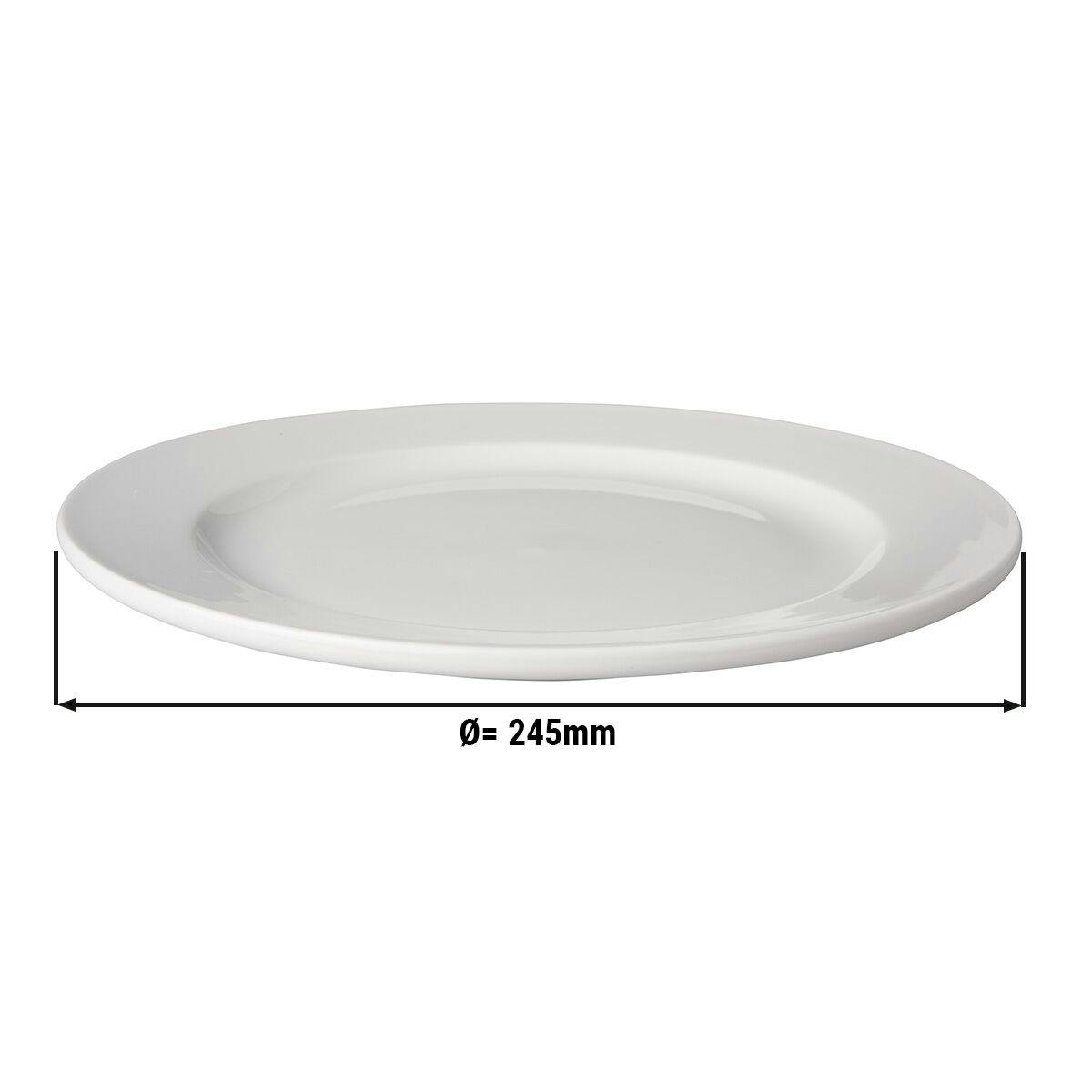 (6 pieces) BUDGETLINE  Plate flat Mammoet - Ø 24,5 cm - White