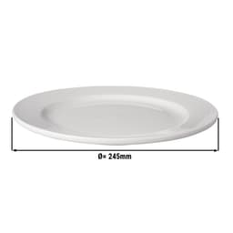 (12 pieces) BUDGETLINE  Plate flat Mammoet - Ø 24,5 cm - White