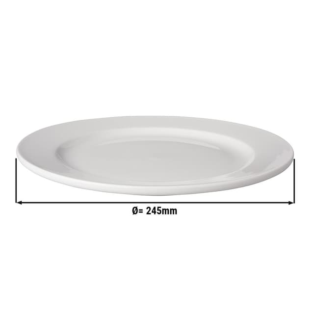 (3 pieces) BUDGETLINE  Plate flat Mammoet - Ø 24,5 cm - White