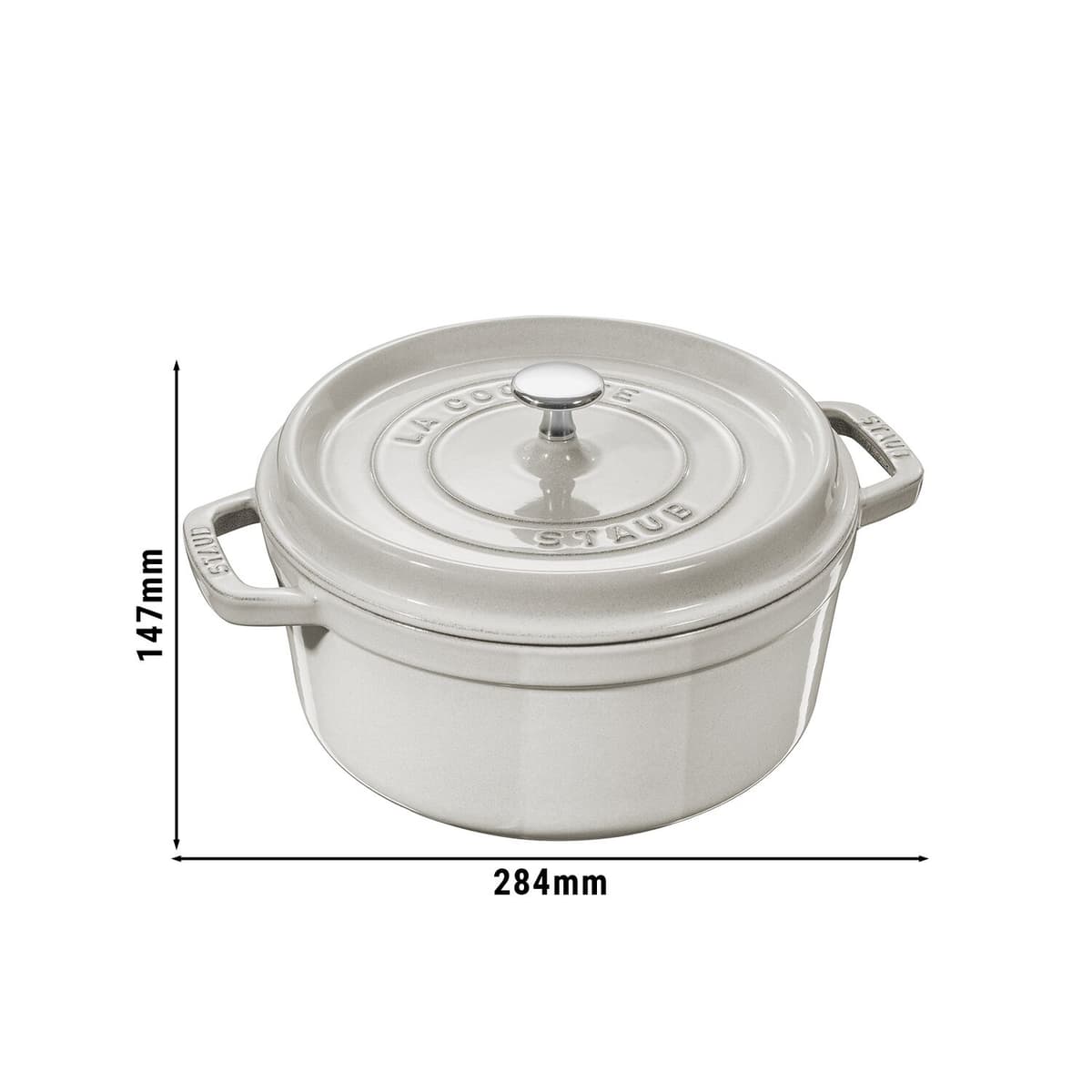 STAUB | LA COCOTTE - kokotka - Ø 220 mm - litina - bílý lanýž