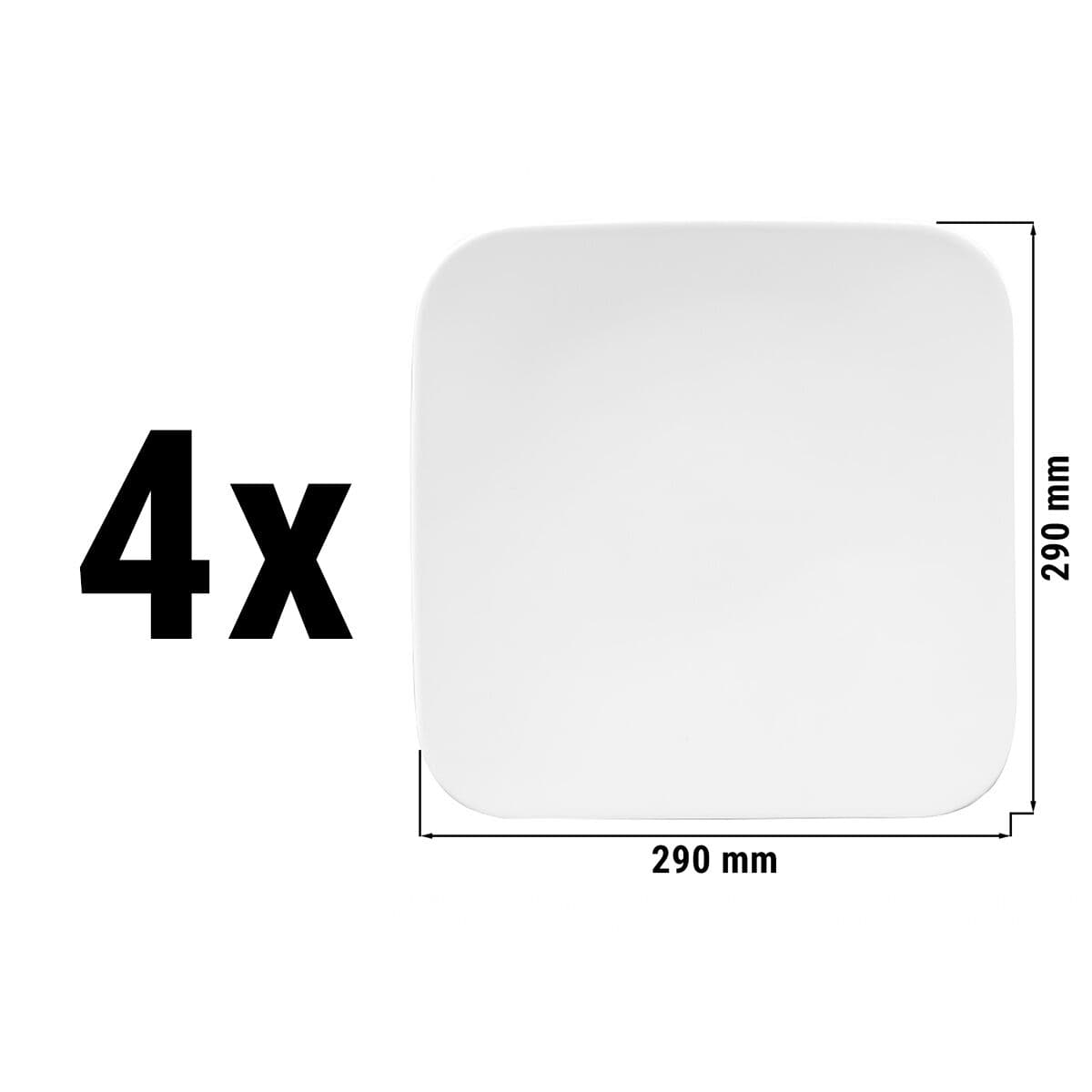 (4 pieces) Seltmann Weiden - Coup plate flat angular - 290 x 290mm	