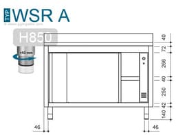 Ohřevná skříň PREMIUM - 1200x600mm - s obkladovým panelem