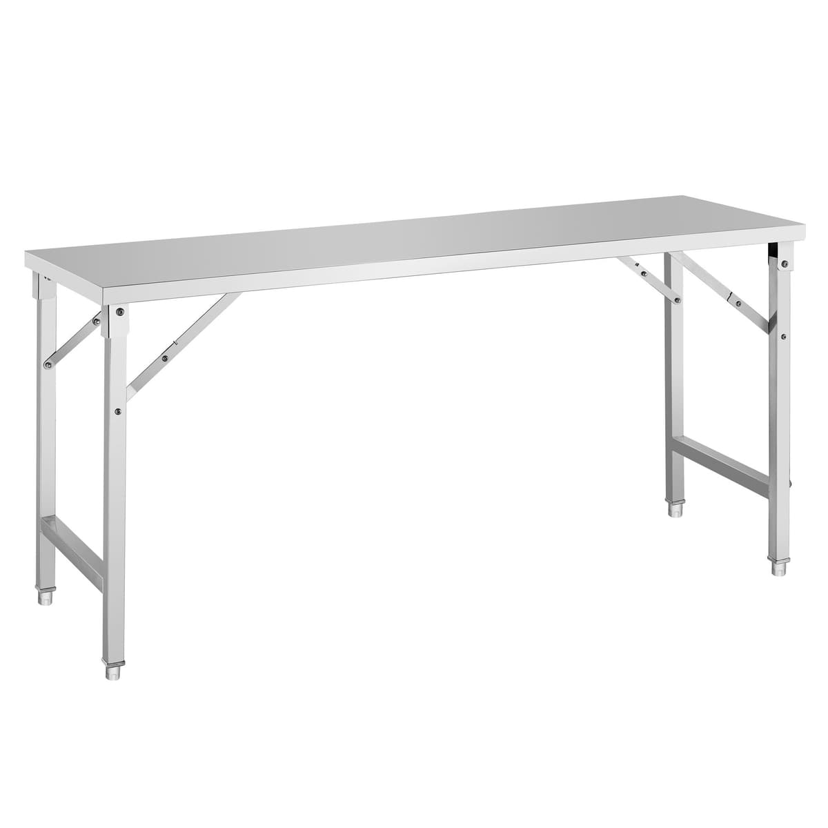 Stainless steel work table - foldable - 1800x600mm