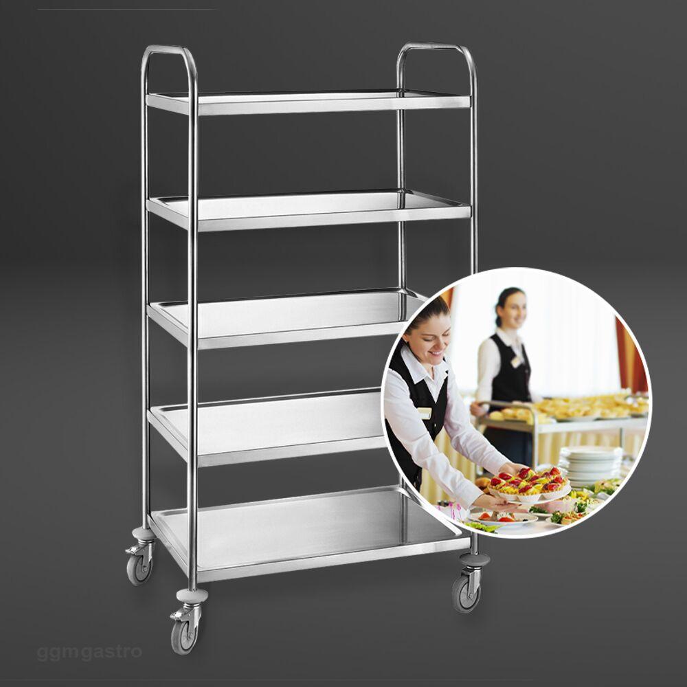 Serving trolley - 845x525mm - with 5 shelves