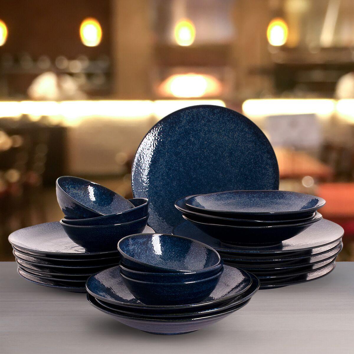 (24 pieces) KIRYU - Tableware set - Blue	