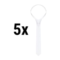 (5 pieces) KARLOWSKY |Tie - 148 x 6.5 cm - White