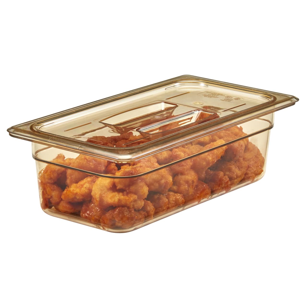 (6 kusů) CAMBRO | H-PAN™ Tepelně odolné ploché kryty GN 1/3 - s úchytem - jantar