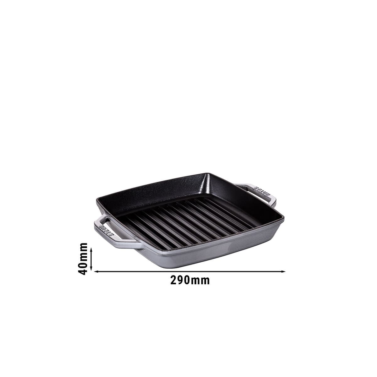 STAUB | GRILL PANS - Grilovací pánev - 230x230mm - litina - grafitově šedá