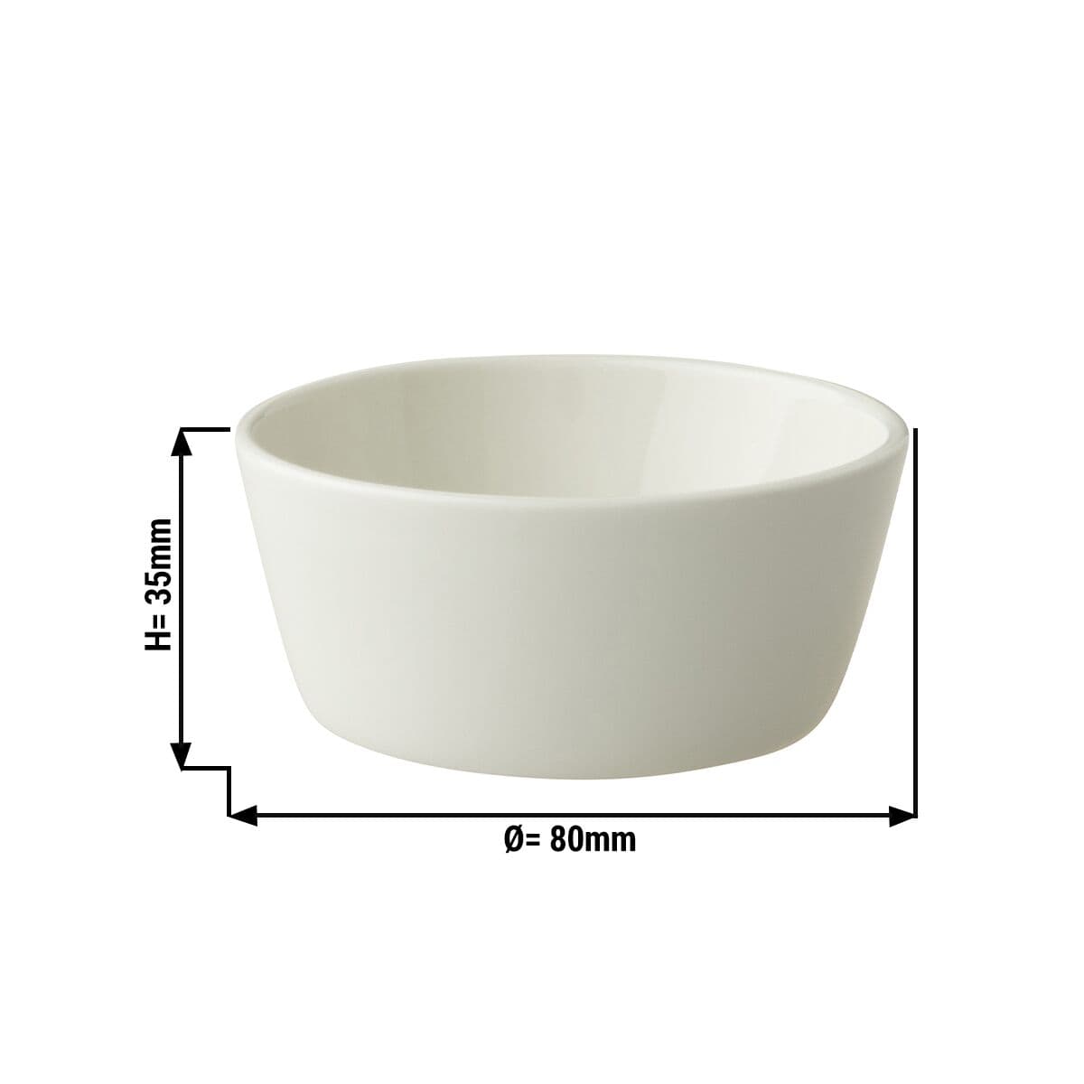 (12 pieces) LUX - Bowl Maastricht - 10 cl - Ø 8 cm - Ivory