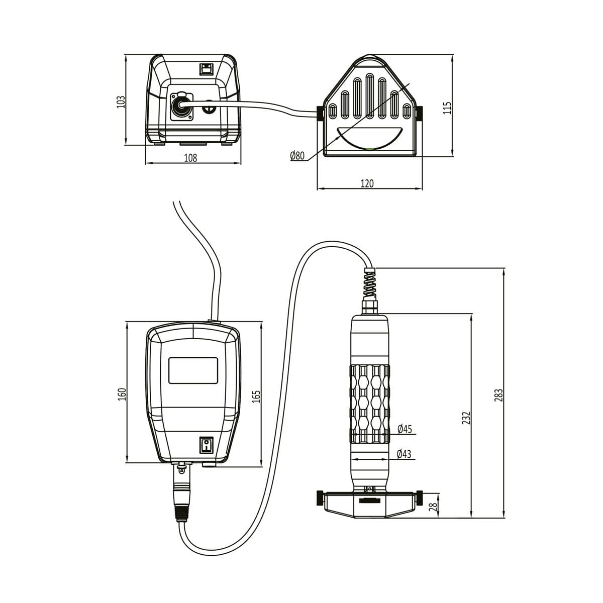 Electric doner cutter - capacity: 80 kg/day - incl. cutter blade & power supply unit