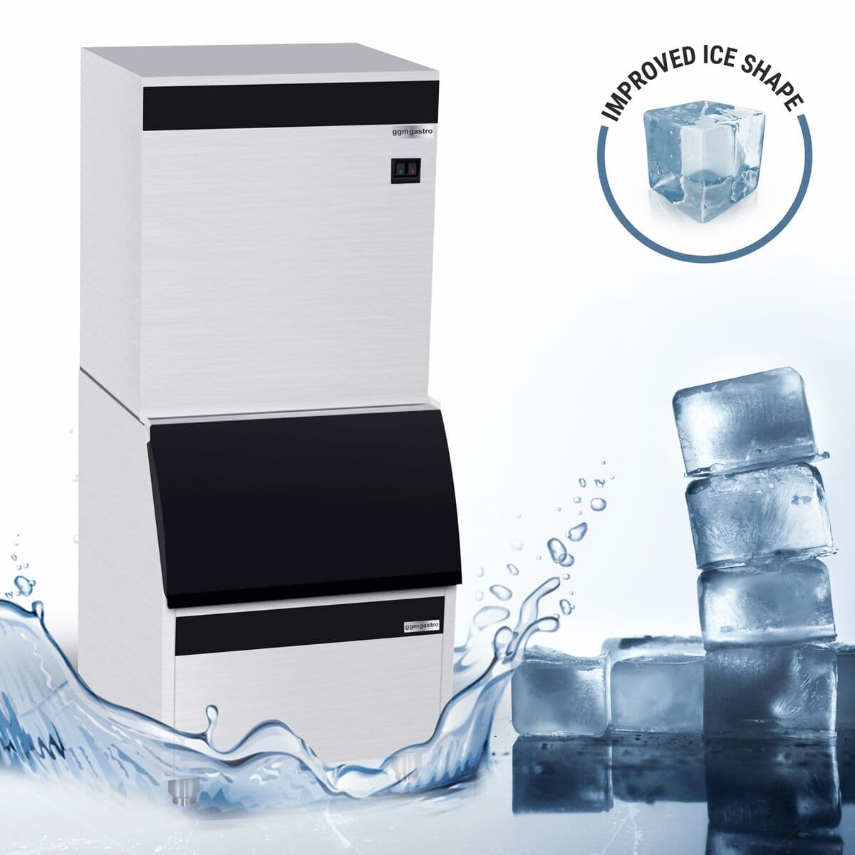 Ice cube machine incl. storage container - Cubes - 450 kg/ 24 h