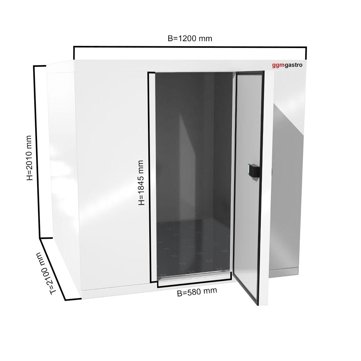 Chladicí box - 1,2 x 2,1 m - výška: 2,01 m - 3,7 m³