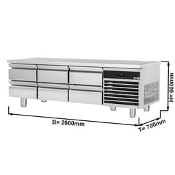 Chladicí jednotka Premium - 2000mm - 210L -  6 šuplíků