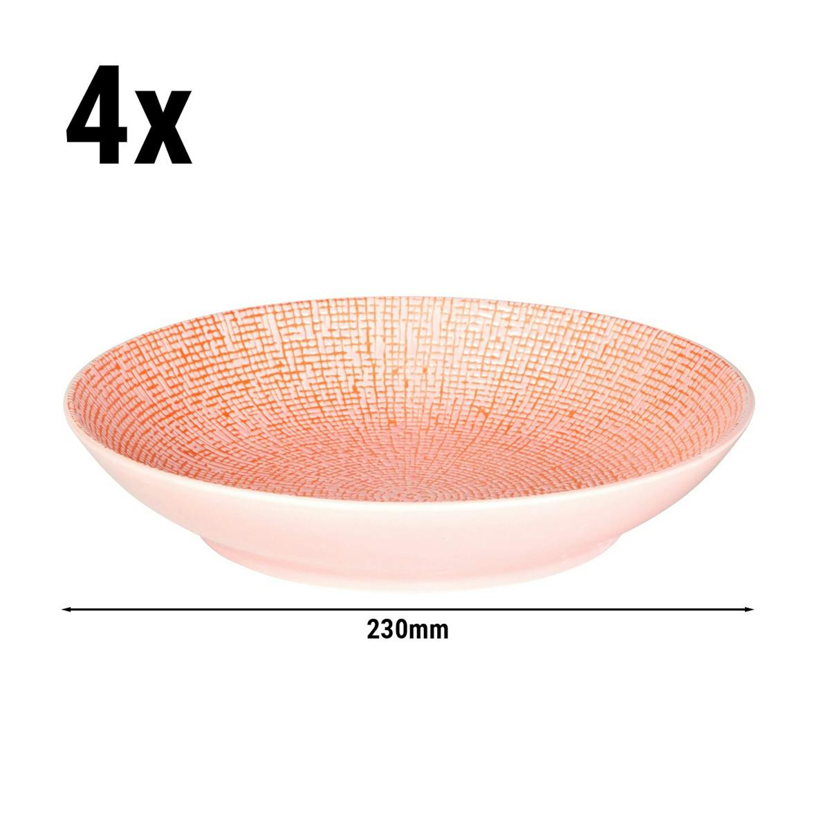 (4 Kusy) CUBICAL - Těstovinový talíř - Ø 230mm - růžový