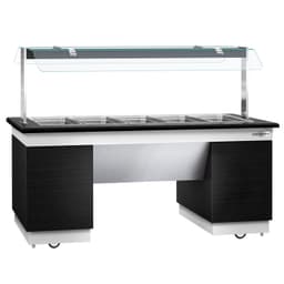 Bufetový pult - s Bain Marie - 2000 mm - s LED osvětlením - pro 5x GN 1/1