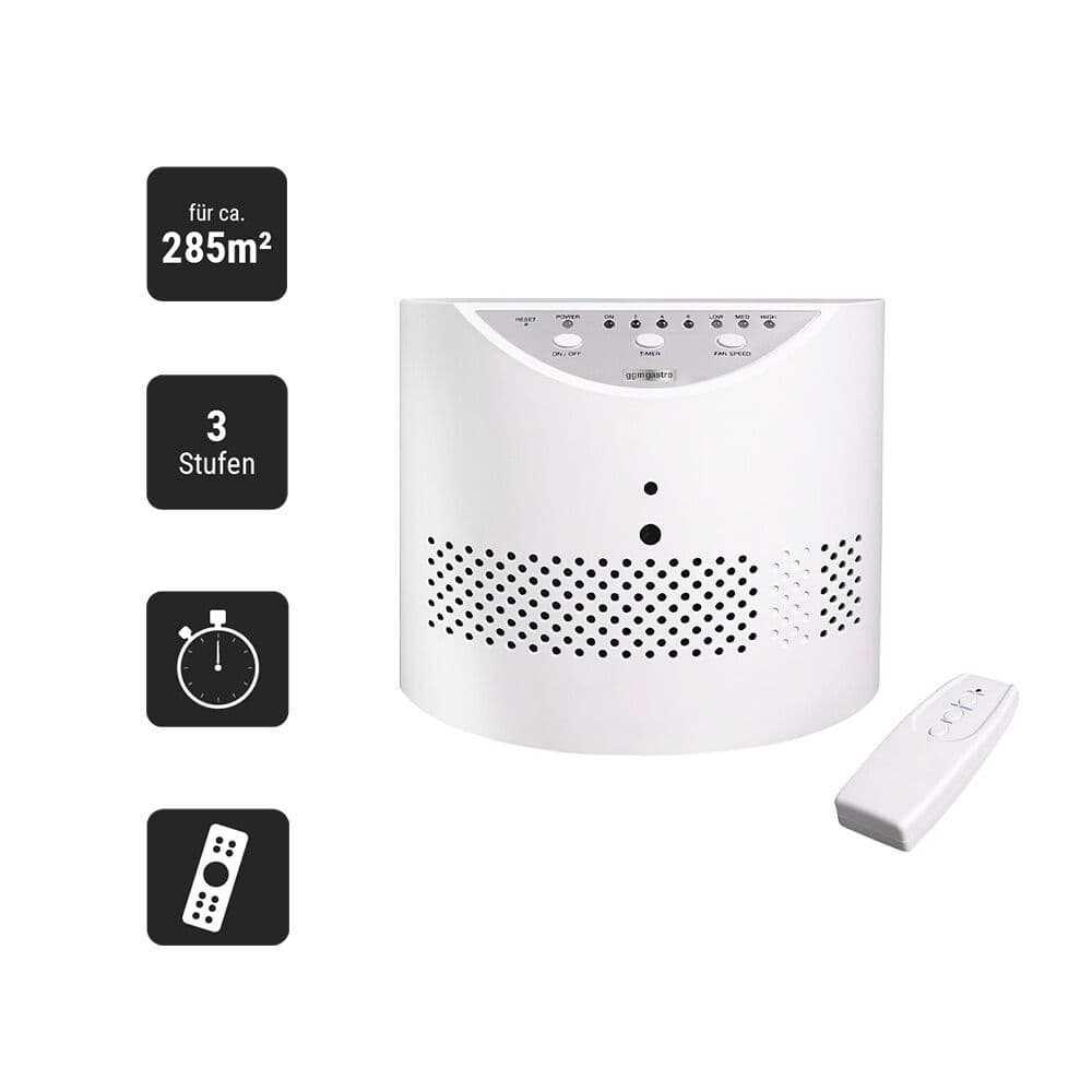 Air purifier - 3 power levels - with timer function & remote control - approx. 99 m²