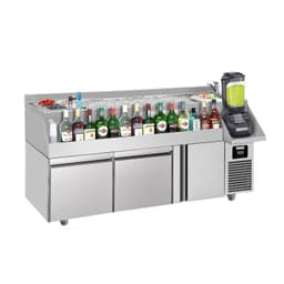 Bar/beverage cooling table - 1600x600mm- 235 Litres- with 1 door, 2 drawers & shelf