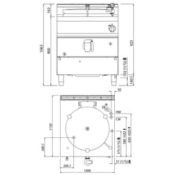 Gas Druck Kochkessel - 200 Liter - 34,5 kW - Indirekte Beheizung