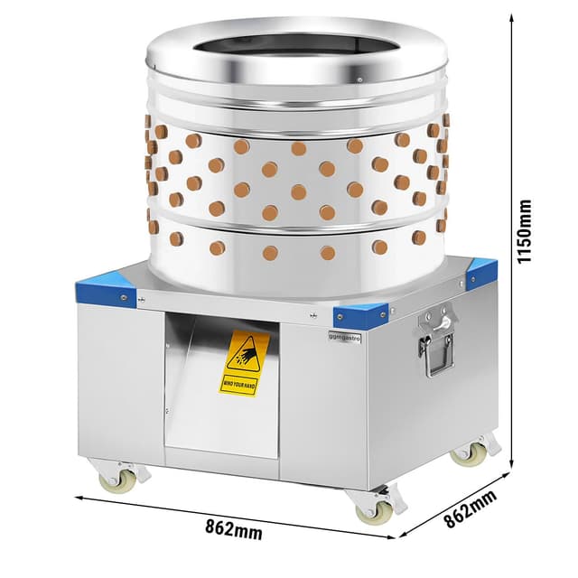 Geflügelrupfmaschine mit 233 Rupffingern - Trommel  Ø 80 cm