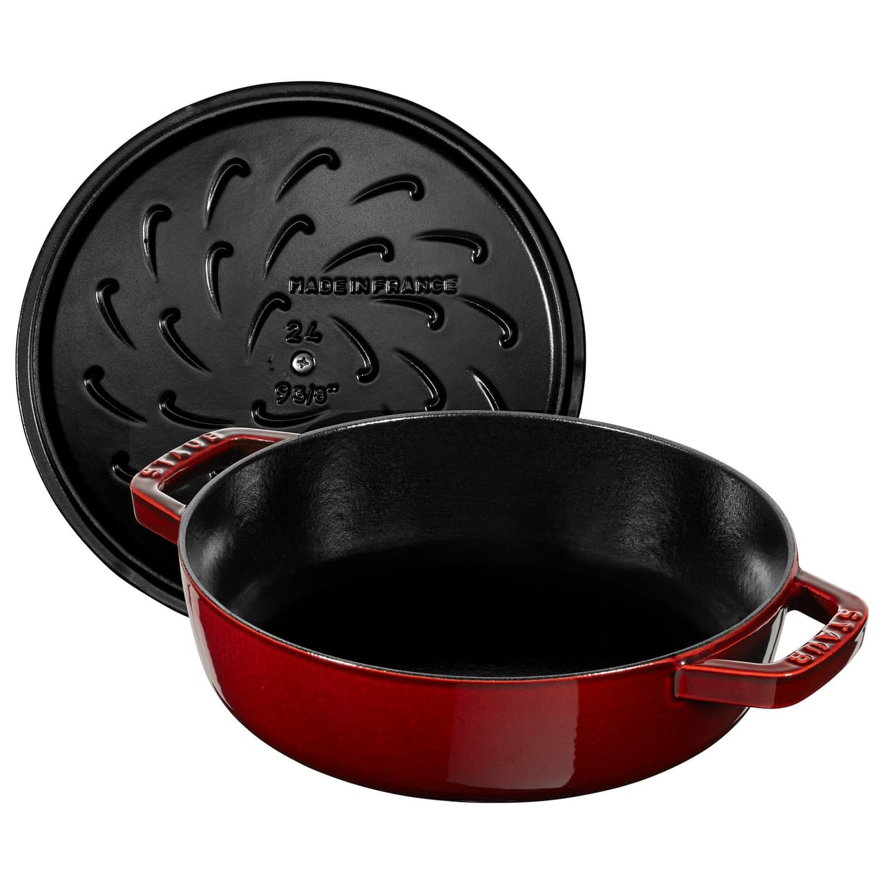 STAUB | BRAISERS - Pečicí hrnec s kapkovitou strukturou Chistera - 280 mm - litina - grenadinově červený