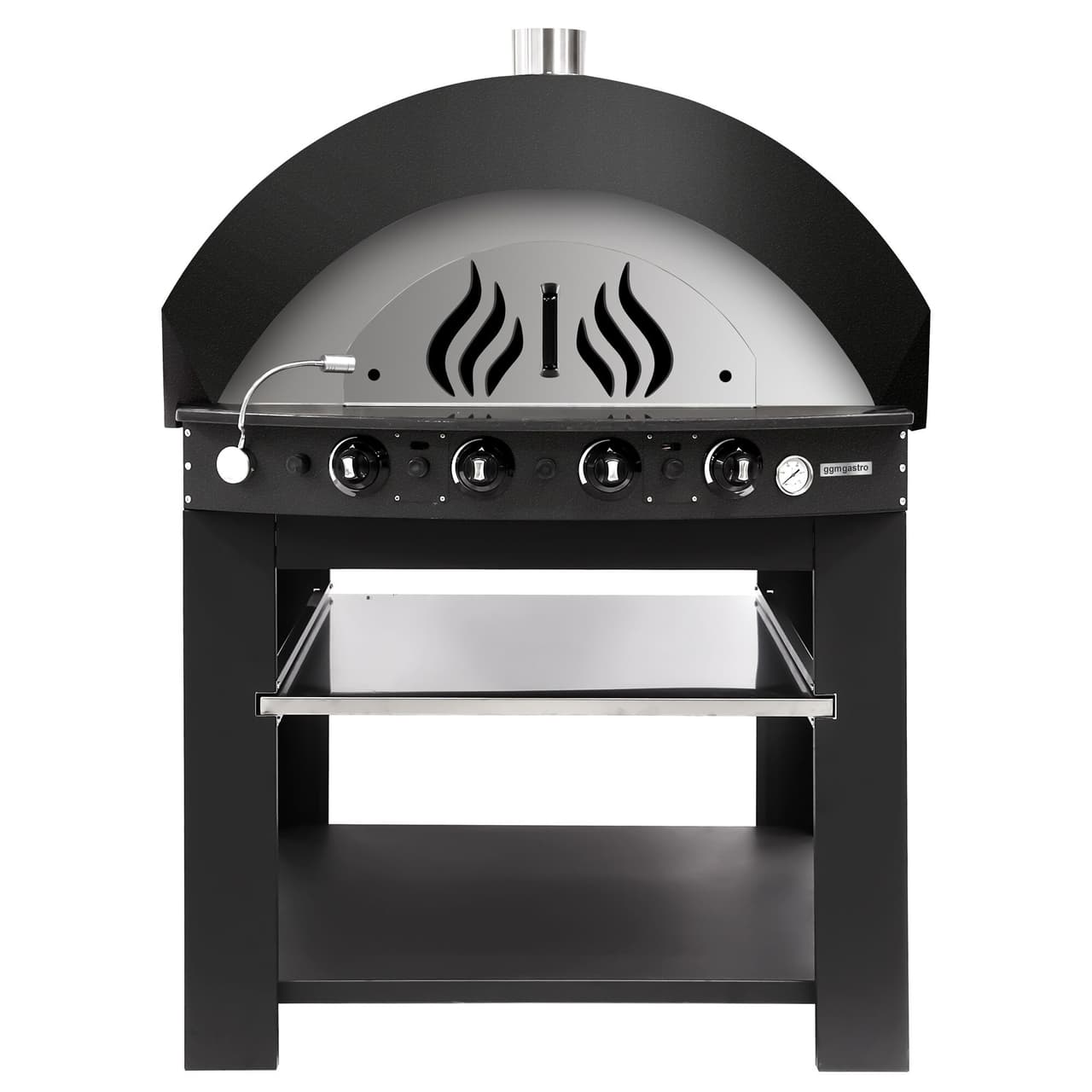 Gas pizza oven - Black - 11x 25cm - Manual - incl. stand