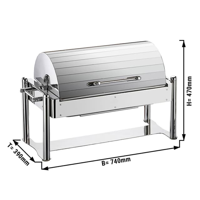 Chafing mísa - GN 1/1 - s krytem - chromová